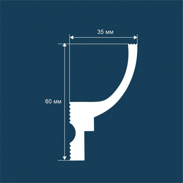 Карниз KX071, 60х35, 2000мм, Экополимер/13