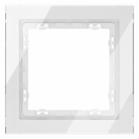Рамка стеклянная VOLTUM S70 на 1 пост, (белый, стекло)