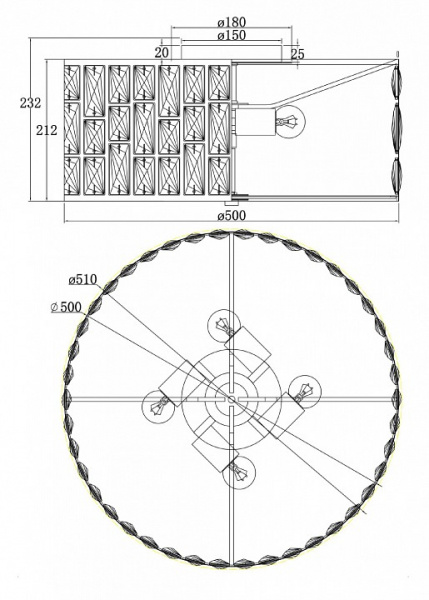 Подвесной светильник MOD184PL-04CH Maytoni Gelid
