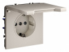 Розетка встраиваемая VOLTUM S70 с заземлением, защитными шторками и крышкой 16А, (кашемир)