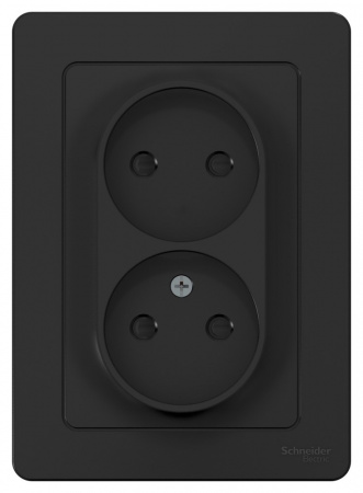 SE Blanca внутр Антрацит Розетка 2-ая б/з со шторками, 16А, 250В