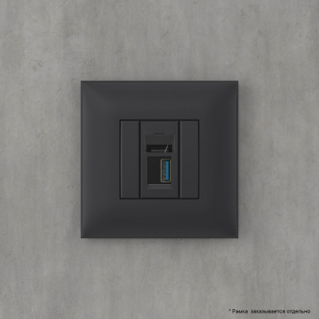 DKC Avanti Черный матовый Розетка одинарная тип А-А USB 3.0