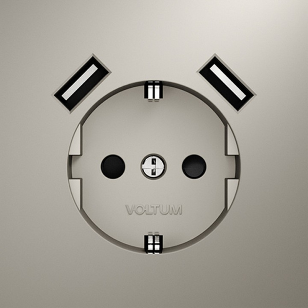 Розетка встраиваемая VOLTUM S70 с заземлением и защитными шторками, 16А, с USB, A+A, (кашемир) Розетка встраиваемая VOLTUM S70 с заземлением и защитными шторками, 16А, с USB, A+A, (кашемир)