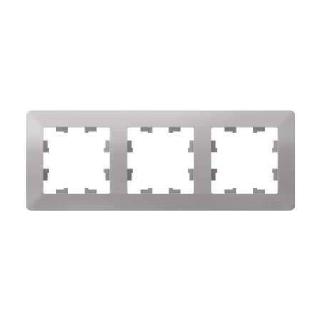 Systeme Electric AtlasDesign Air Алюминий/дымчатый черный Рамка 3-ая