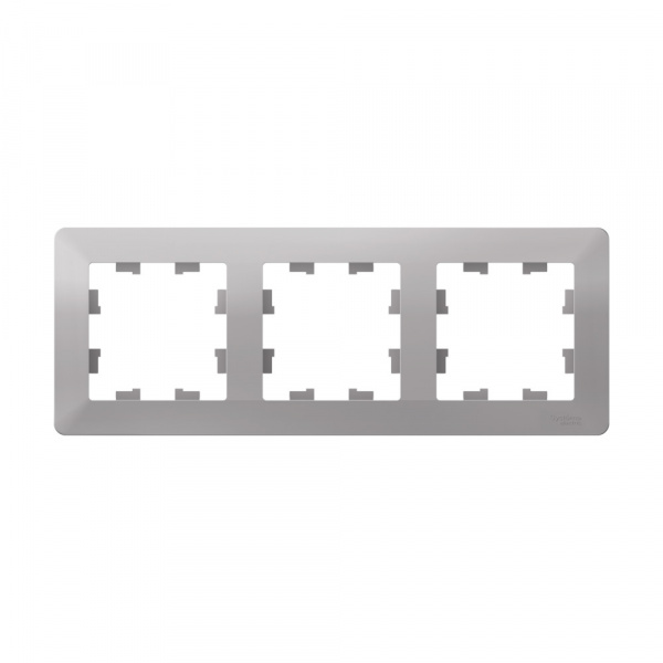 Systeme Electric AtlasDesign Air Алюминий/дымчатый черный Рамка 3-ая