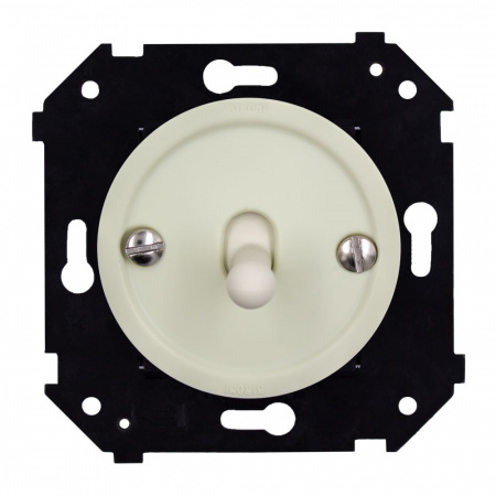 BIRONI Шедель Бриз Слоновая кость матовый Выключатель 1-кл (тумблерный, скрытый монтаж)