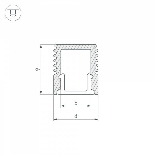 Профиль с рассеивателем Arlight SL-Mini-8-2000 Anod+Opal 036832