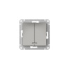 Systeme Electric AtlasDesign Сталь Выключатель 2-клавишный с подсвет.,сх.5а, 10АХ, мех., быстрозажим. клем.
