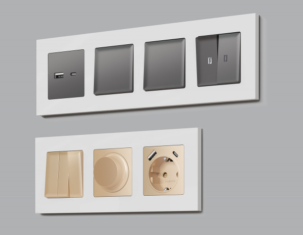 Рамка ALFA Qubi (Белый глянец) 4-ая AF250104