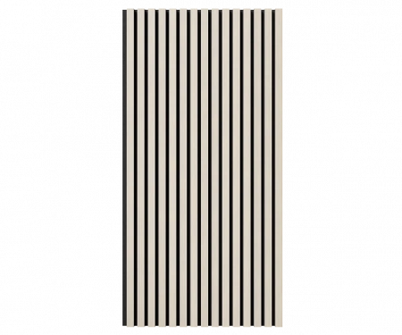 Акустическая панель, черный войлок, 1200х600х21мм, рейки МДФ, шпон дуб клэр светлый