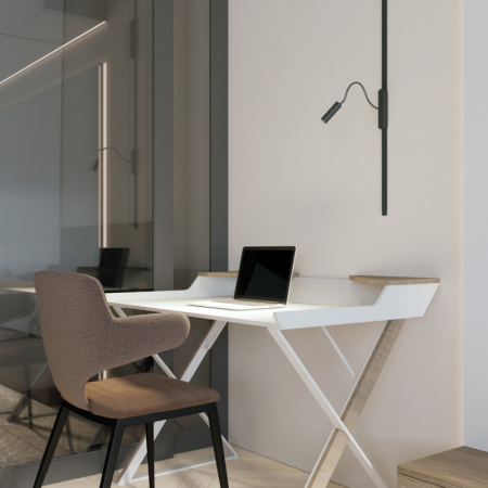 DK5343-BK Светильник для трека Air, серия Spot 4000 со светодиодом, ?26*495мм, 48V DC, 2W, RA?90, 24°, 4000K, IP20, черный, алюминий