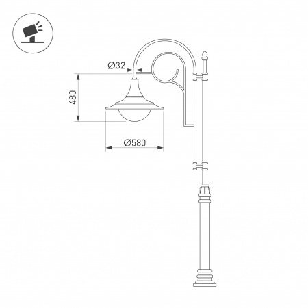 Arlight Светильник OXOR-AMPIL-LUZ-580х480-50W Day4000 (BK, 120 deg, 230V) IP65 OPAL (IP65 Металл, 3 года)