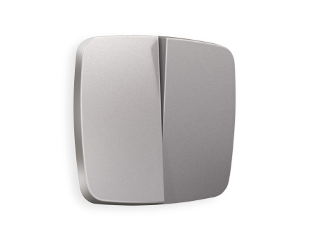 Лицевая панель OMEGA (Сталь матовый) для 2-клавишных выключателей QUANT OP5030