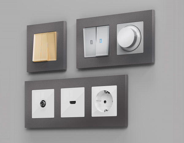 Рамка ALFA Qubi (Антрацит серый) 4-ая AF250654