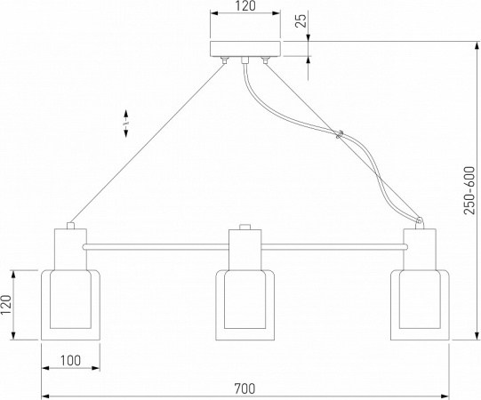 Подвесной светильник со стеклянными плафонами 70219/6 черный/античная бронза Eurosvet Notion
