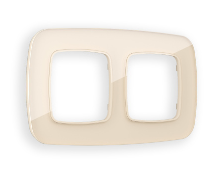 Рамка OMEGA Radian (Бежевый Стекло закаленное натуральное) 2-ая OF350302