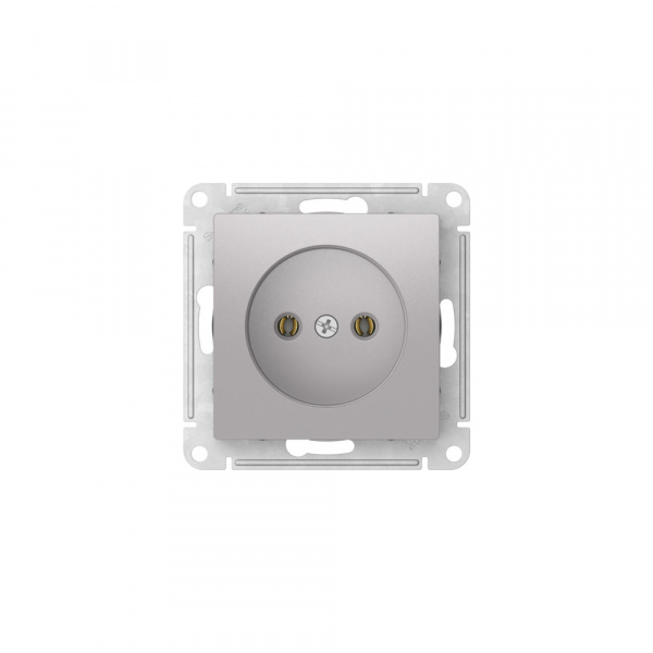 Systeme Electric AtlasDesign Алюминий Розетка без заземления без шторок, 16А, мех., быстрозажим. клем.