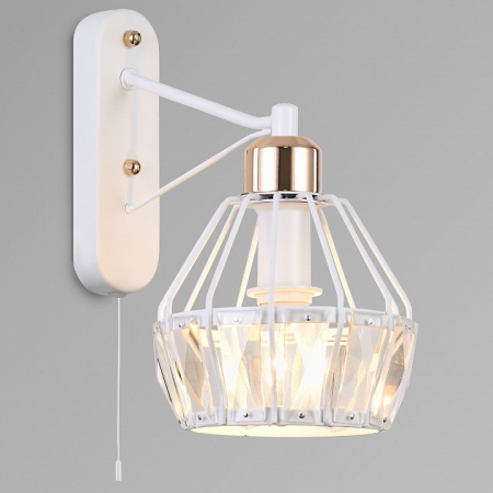 Бра с хрусталем 70075/1 белый Eurosvet Lord