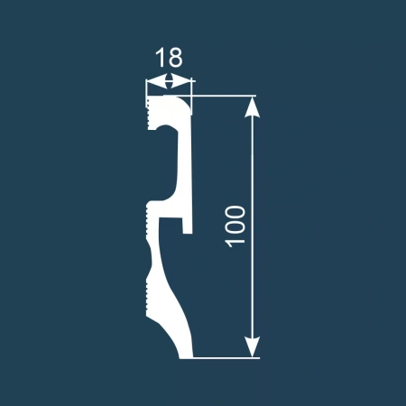 Плинтус PX033, 100х18, 2000мм, Экополимер/16