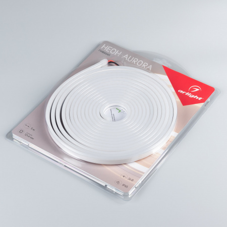 Arlight Лента герметичная AURORA-PS-A120-12x6mm 24V Yellow (10 W/m, IP65, 2835, 5m) (-)