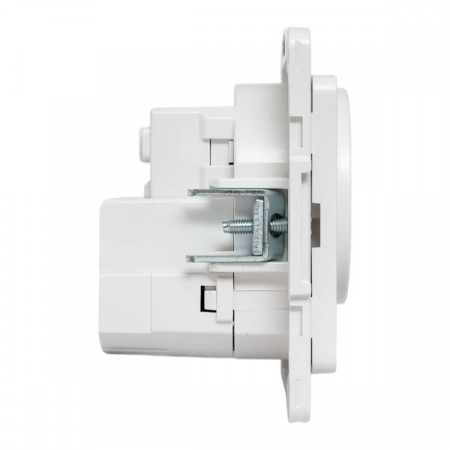 EKF Стокгольм Механизм Розетки 1-местной с/з, USB 2A 16А винтовые клеммы белый с защ. штор.