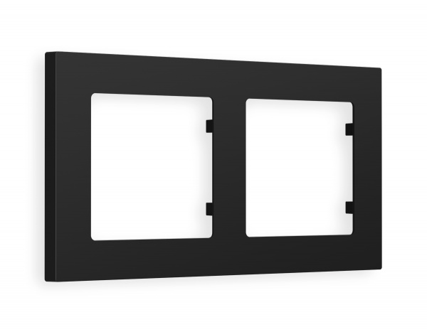 Рамка ALFA Techno (Черный матовый) 2-ая AF220702