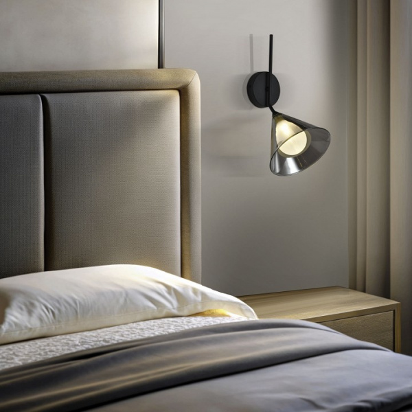 Настенный светильник со стеклянным плафоном 70161/1 черный Eurosvet Enigma