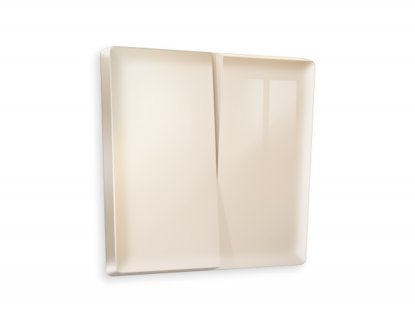 Лицевая панель ALFA (Бежевый глянец) для 2-клавишных выключателей QUANT AP3030