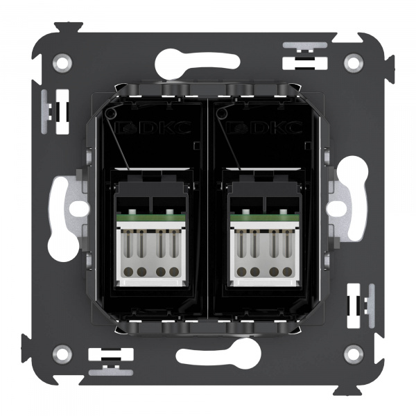 DKC Avanti Черный квадрат Компьютерная розетка RJ-45 двойная  категория 6