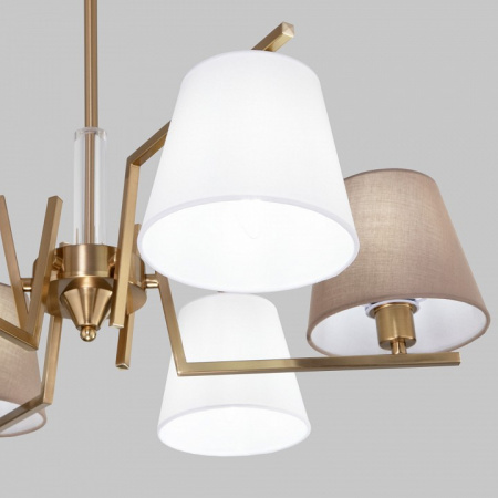 Потолочная люстра с тканевыми абажурами 60149/6 латунь Eurosvet Ozark