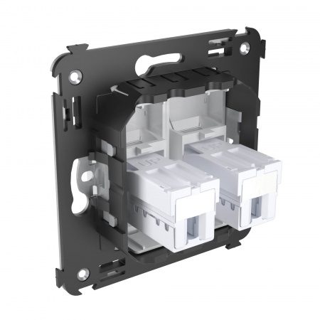 DKC Avanti Белое облако Розетка телефонная двойная