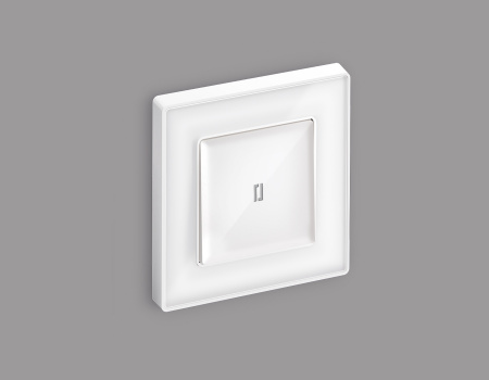 Комплект механизма 1-клавишного выключателя с подсветкой 3200K ALFA MA102010 Белый глянец QUANT