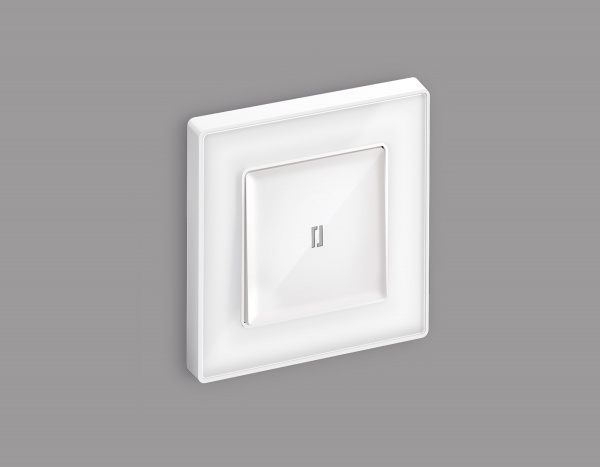 Комплект механизма 1-клавишного выключателя с подсветкой 3200K ALFA MA102010 Белый глянец QUANT