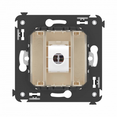 DKC Avanti Компьютерная розетка RJ-45 без шторки в стену, кат.6 одинарная, Ванильная дымка
