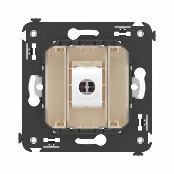 DKC Avanti Компьютерная розетка RJ-45 без шторки в стену, кат.6 одинарная, Ванильная дымка