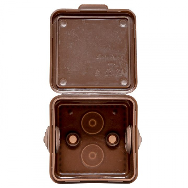 EKF PROxima Коробка распаячная КМР-030-036 пылевлагозащитная, 4 мембранных ввода (65х65х50) тёмное дерево