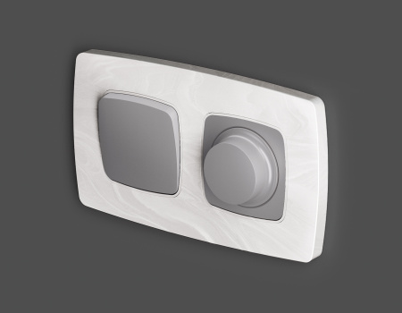 Лицевая панель OMEGA (Сталь матовый) для 1-клавишных выключателей QUANT OP5010