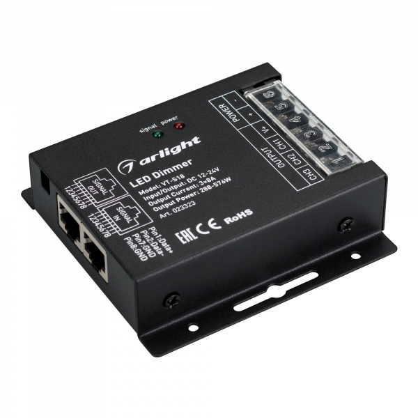Arlight Диммер VT-S18-3x8A (12-24V, ПДУ Стик 12кн, RF) (IP20 Металл, 3 года)