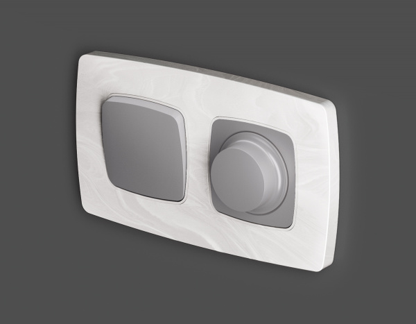 Лицевая панель OMEGA (Сталь матовый) для 1-клавишных выключателей QUANT OP5010