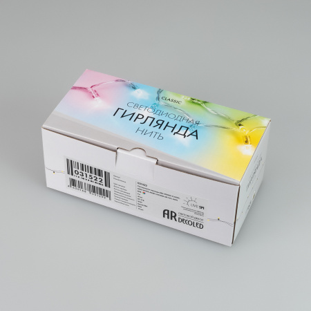 Arlight Светодиодная гирлянда ARD-STRING-CLASSIC-6000-WHITE-40LED-LIVE RGB-SPI (12V, 26W) (Ardecoled, IP65)