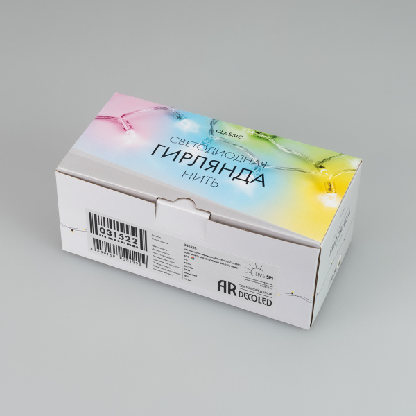 Arlight Светодиодная гирлянда ARD-STRING-CLASSIC-6000-WHITE-40LED-LIVE RGB-SPI (12V, 26W) (Ardecoled, IP65)