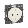 Legrand Celiane2 Бежевый Розетка с плоской лицевой панелью с/з, безвинтовой зажим (накладка+механизм)