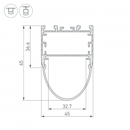 Профиль Arlight ARH-Line-B-3652-2000 Anod 036347