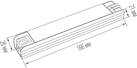 Donel Блок питания для LIGHT WAVE, 50Вт, 1, 25А, DC48В, IP20, 170x26x22 мм, DNHF50W48Slim