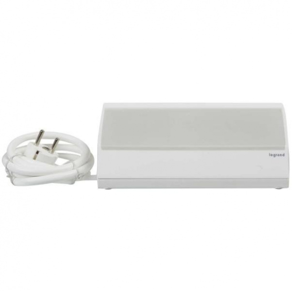 Удлинитель 3х2P+E треугольный с держателем планшета, 2USB type A, выключатель, 1,5 метра, бело-серый