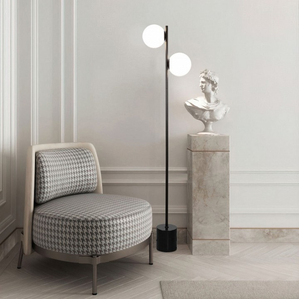 Напольный светильник со стеклянными плафонами 01158/2 черный Eurosvet Marbella