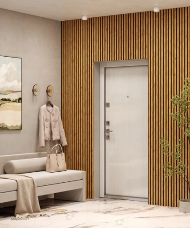 Акустическая панель, черный войлок, 2750х600х19мм, рейки МДФ дуб медный