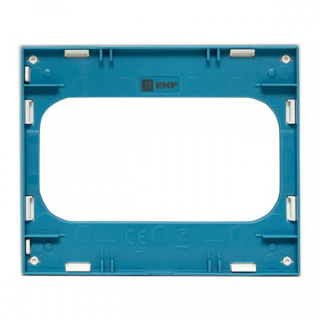 EKF PROxima Стокгольм Белый Линия синяя Рамка для розетки 2-ой