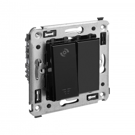 DKC Avanti Черный квадрат Диммер кнопочный