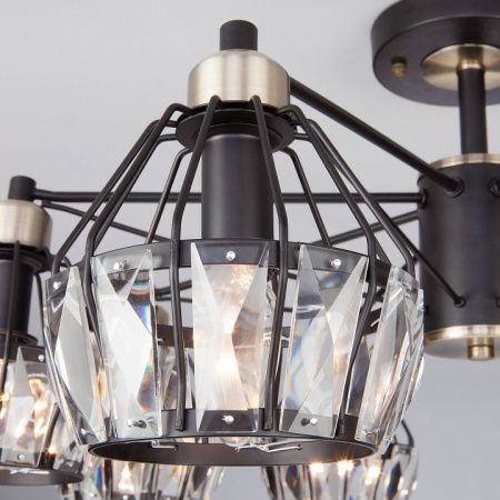 Потолочная люстра в стиле лофт 70075/8 черный Eurosvet Lord